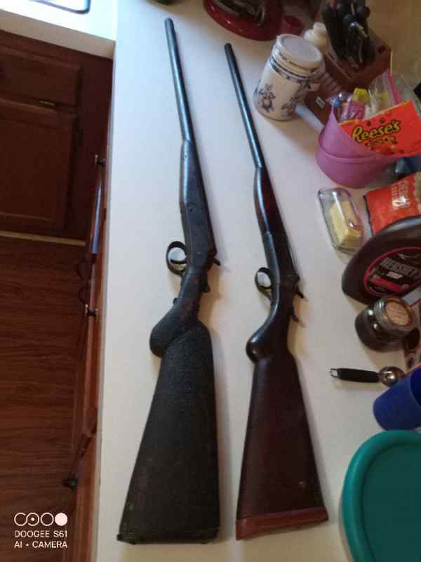 ANTIQUE SHOTGUNS 10 GAUGE AND 12 GAUGE