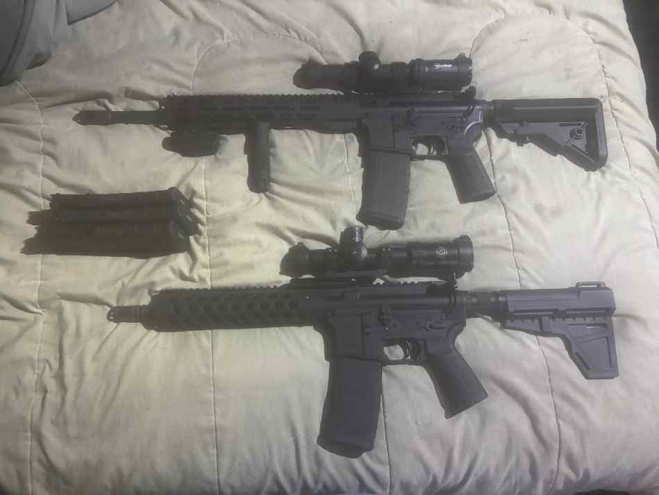 x2 AR15s FS one full size one pistol 